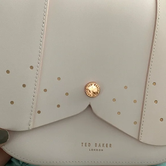 Ted Baker London Barkley pink genuine leather crossbody with gold rose chain - Picture 11 of 11